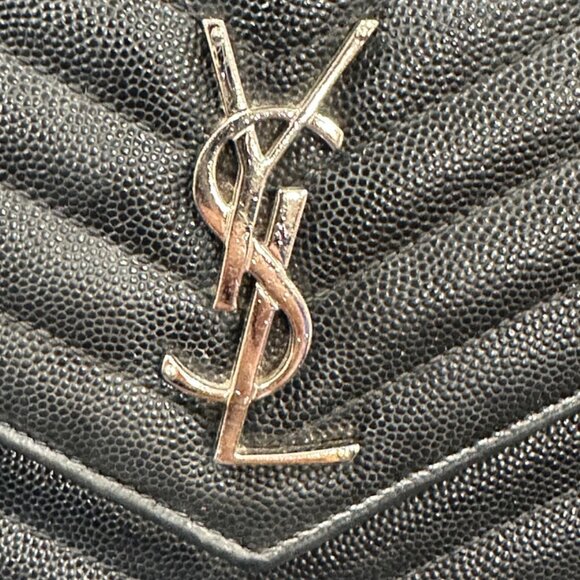 YSL Cassandre Chain Wallet in Grain de Poudre Black Leather (JB1416) - Picture 2 of 10